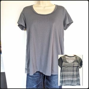 Gap top with sheer fabric back